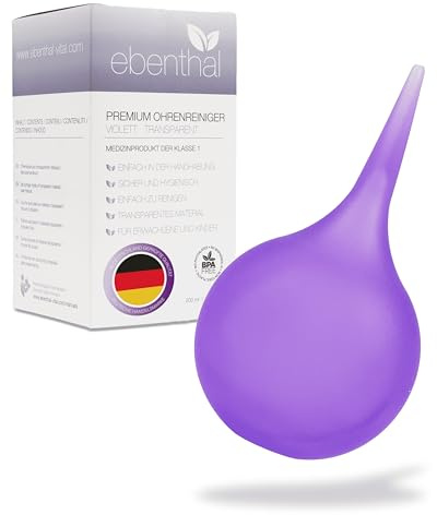 EBENTHAL-VITAL schonender Ohrenreiniger - sanfte Ohrenspülung - Ohrendusche BPA-frei - Ohrenspritze zur sicheren Ohr-Hygiene - 200 ml