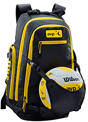 Wilson AVP Backpack YE, Volleyball Unisex-Adult, Black/Yellow, Uni
