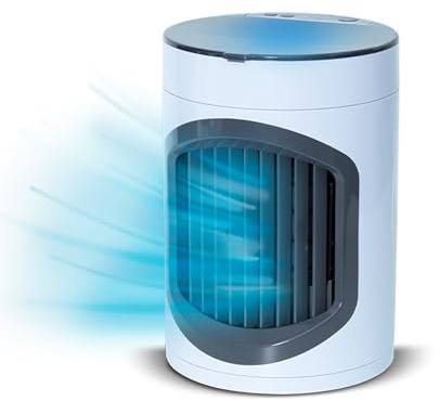 LIVINGTON SmartChill - Klimagerät mit Wasserkühlung - Tragbares Klimagerät mit 3 Stufen - kraftvoller Mini Luftkühler mit Tankvolumen für 12h Kühlung