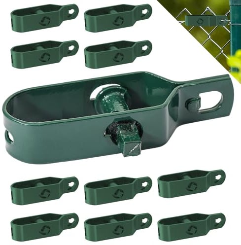Fepro® Drahtspanner verzinkt, grün kunststoffbeschichtet, 100mm - 10 Stück, ideal für Maschendrahtzaun Spanndraht, Zaunspanner, Drahtzaun Spanner für Garten Spanndraht Wildzaun Forstzaun Weidezaun