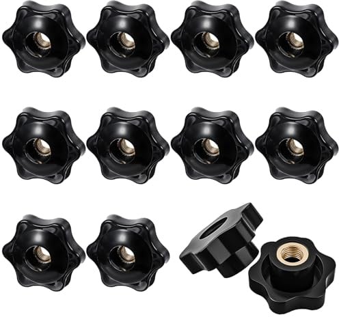 12 Stück Sterngriffmutter M6, Rändelmutter M6, Pflaumenblüte Flügelmutter Außendurchmesser 32mm, für Maschinen und Anlagen, Werkzeugmaschinen, Fitnessgeräte, Möbel