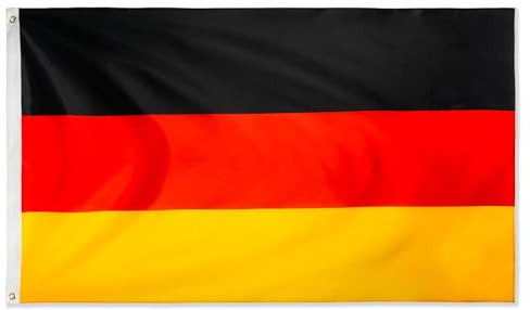 XXL Deutschland Flagge Groß 240 x 150 cm Deutscher Unterstützer Flaggen UV Fade Resistant mit Messingösen für Fußballspiele Sportereignisse Balkon Garten Draußen und Drinnen Dekoration Fähnchen