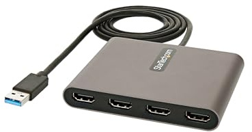 StarTech USB-A auf 4x HDMI, 4x 1080p 60Hz, 1m, USB-betrieben, Windows | Quad HDMI Konverter, Externe Videokarte, Bis 5 Displays, Für Laptops und Desktops