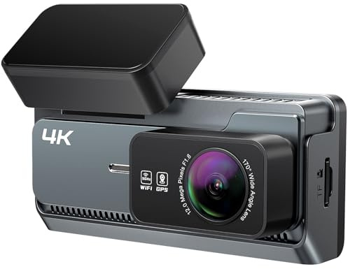 Dashcam Auto Vorne Hinten 4K+2K mit WiFi GPS Dash Cam mit 32GB SD Karte, Dual Auto Kamera 3,39 IPS Display, Nachtsicht & WDR, G-Sensor, 24/7 Parküberwachung, Loop-Aufnahme, APP Steuerung, 256GB Max