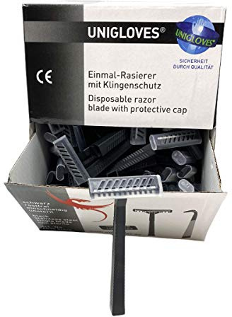 100 Stück EINWEGRASIERER UNIGLOVES - Schwarz - INKgrafiX® Deutschland - PROFI STUDIO - IG56887 - Einmalrasierer rasieren Rasierer Tattoo