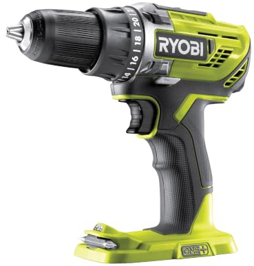 RYOBI 18V ONE+ Akku-Bohrschrauber R18DD3-0 (50Nm Drehmoment, 2-Gang, 13mm Schnellspannbohrfutter, LED-Beleuchtung, ohne Akku und Ladegerät)