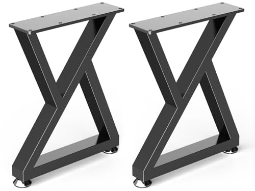YheenLf 2 Stück Tischbeine Metall Schwarz, Möbelfüße, 30x41.5cm, Z-Typ