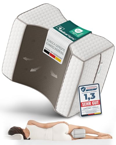 Medical Nights® Kniekissen für Seitenschläfer – Orthopädisches Beinkissen medizinisch inspiriert, zur Entlastung von Hüfte, Rücken & Knie | Ergonomisches Memory Foam Kissen mit Anti-Rutsch-Design.