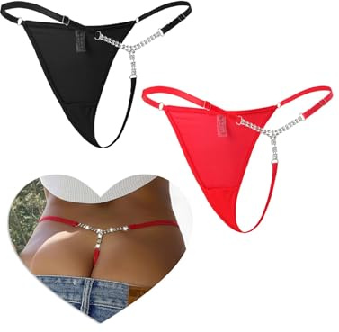 comeondear Sexy G String Tangas für Frauen mit Strass Glitzer | Durchsichtige Slips, T Back, Große Größen, Transparentes Mesh, Mini Thong, Niedrige Taille, Erotische Höschen Damen Curvy