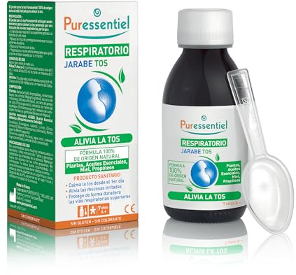 Puressentiel Hustensirup mit Pflanzen und Ätherischen Ölen 125 ml | Medizinprodukt: Hustensirup bei trockenem und produktivem Husten. Enthält Honig und Propolis. Ab 7 Jahren.