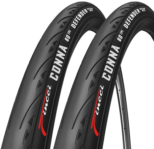 Fincci Rennrad Reifen 700x23c - Paar 23-622 Langlebiger Fahrradreifen 28 Zoll mit 1 mm Pannenschutz - Fahrrad Mantel für Carrera, Stadtfahren, Straße, Tourenrad Race, E Bike - Fahrradzubehör 2er
