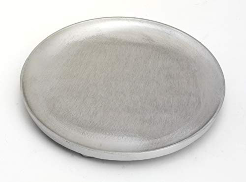 Kerzenteller, Dekoteller Alu Silber matt satiniert Ø 17 cm ideal für Kerzen, Taufkerzen, Hochzeitskerzen