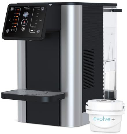 Aqua Optima Aurora, Instant-Wasserspender für Heißes und Gekühltes Wasser, 3,8 l ,Schwarz,Fassungsvermögen, Umweltfreundliche Alternative zu Wasserkochern, mit 1 x 30 Tage Evolve+ Wasserfilter