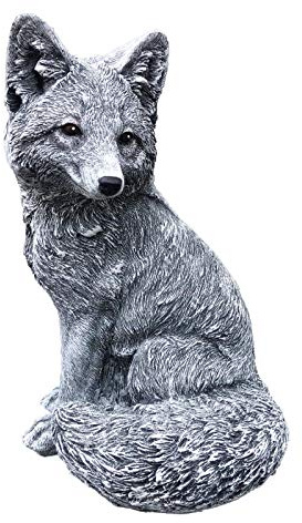 stoneandstyle Großer Fuchs aus Steinguss – frostfest | Großer Fuchs mit buschigem Schwanz
