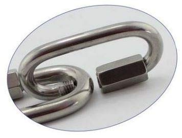 Marwotec 8 Stück Schraubglied Edelstahl 5mm Rapidgliedglied Edelstahl passen für 5mm Ketten Schnellverschluss | Größe: 5x39mm | Edelstahl V4A (AISI 316)