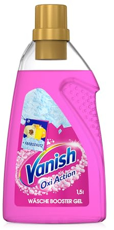 Vanish Oxi Action Gel Pink – 1 x 1,5l – Fleckenentferner und Wäsche-Booster Gel ohne Chlor – Für bunte Wäsche