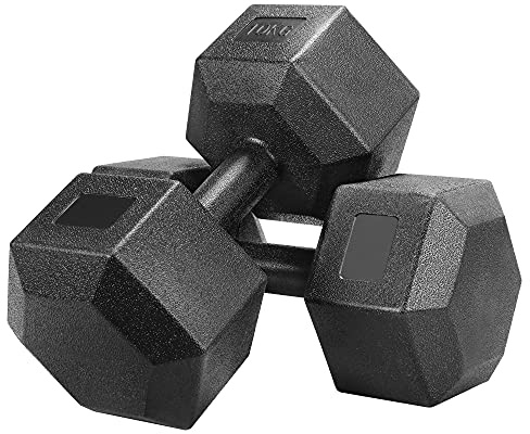 Yaheetech 2 Stück Kurzhanteln 10 Kg Hanteln Set Gummi Hantel Hexagon Hanteln für Aerobic, Gymnastik und Fitness Zuhause
