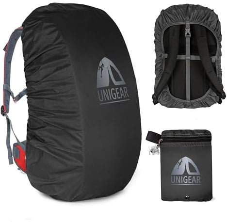 Unigear Rucksackhülle, reflektierend, gegen Regen, 10 – 90 l, wasserdicht, staubdicht, Abriebfest, langlebig, für Camping, Wandern, Reisen, Radfahren