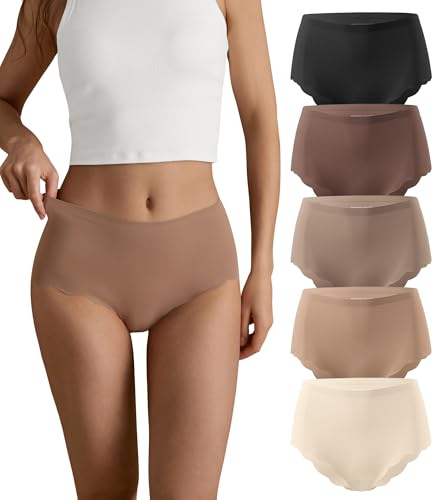 SHARICCA Seamless Slip Damen Unterwäsche Frauen Unterhosen Damen Nahtlos | Nahtlose Unterwäsche Damen Hohe Taille Underwear Women Damen Slips Mehrpack Bequeme Pantys Alltag/Sport