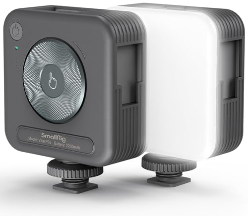 SMALLRIG P96 Mini LED Videoleuchte, Video licht 96 LED-Perlen mit Inbegriffen Cold Shoe, Tragbare Kamera Licht mit 2200mAh Akku, 2700K–6500K, CRI 95+, Innovative Drehtellersteuerung - 3286B