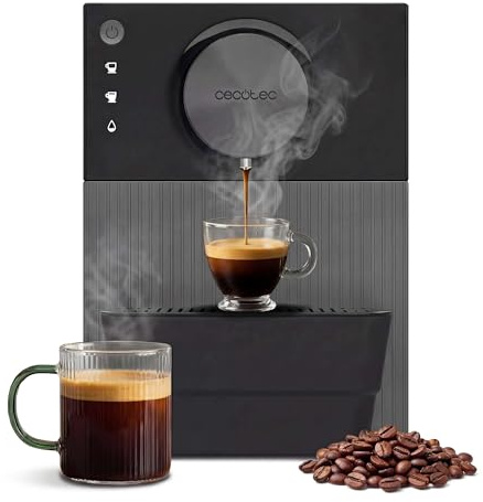 Cecotec Cremmaet Cube Kompakt-Kaffeemaschine, 1350 W, Presssystem mit 10 g, Pre-Infusionssystem, 19 bar, Thermoblock-System, 5 Mahlstufen, Touch-Bedienfeld
