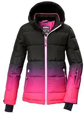 killtec Mädchen Skijacke/Ski-Steppjacke mit Kapuze und Schneefang KSW 330 GRLS SKI QLTD JCKT, pink, 140, 42469-000