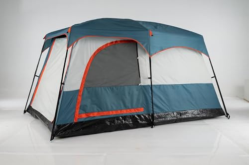 FANTASK Campingzelt für 4-6 Personen, großes Tunnelzelt mit Tragetasche für Camping, Zelt mit Vorzelt & 2-Raum-Trennwand, wasserdicht, Blau