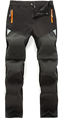 Daysskk Arbeitshose Kinder Zip Off Hose Sommer Softshellhose Jungen Wanderhose Schnelltrocknend Trekkinghose Outdoorhose Wasserdicht Funktionshose Schwarz 110