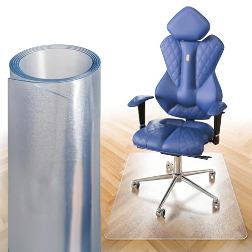 Björn&Schiller Bodenschutzmatte, rutschfeste Bürostuhlunterlage, Bodenmatte, Kratzfeste Stuhlunterlage, Schutzmatte, Unterlage für Bürostühle (Transparent, 90 x 60 cm)