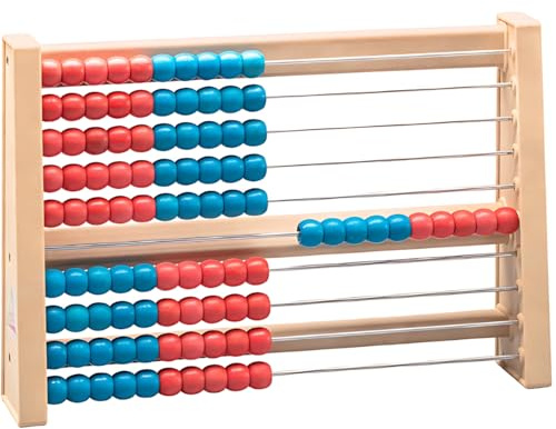 WISSNER® Aktiver Lern-Rechenschieber aus robustem RE-Wood®-Design für mehr Spaß in jeder Mathe-Rechenstunde - Spielend Rechnen Lernen bis 100-25 x 5 x 17cm - Rechenmaschine für Schulkinder