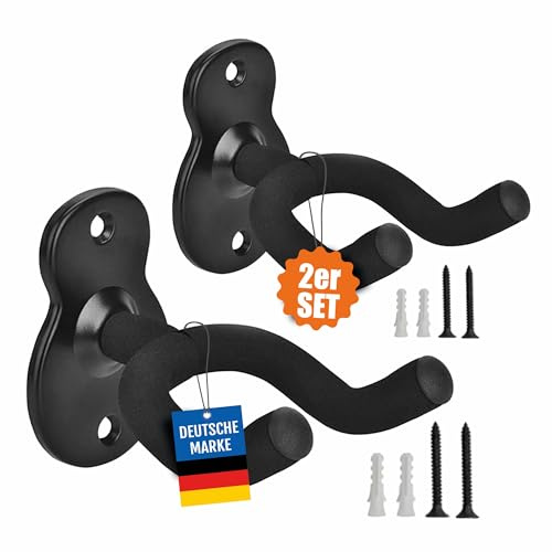 pixly 2 Stück Gitarrenhalter Wand, Gitarren Wandhalterung Wandhalter Gitarre & E-Gitarre & Ukulele Guitar Wall Mount