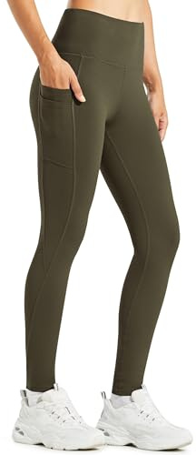 Libin Thermo Leggings Damen Winter Warm Thermoleggins | Laufhose Hohe Taille Wasserabweisend Thermohose Sport Leggins Wanderleggings mit Taschen