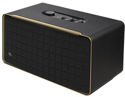 JBL Authentics 500, Hi-Fidelity Smart Home Wifi Lautsprecher, Schwarz | 70er Jahre Retro-Design Bluetooth Box, Mit Google Assistant, WLAN, Kompatibel mit Amazon Alexa, AirPlay One App