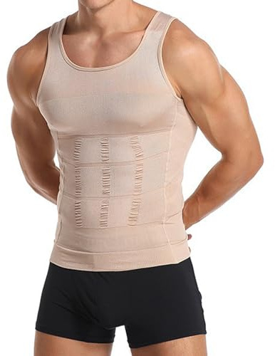 PHCOMRICH Schlankheits-Tanktop für Herren, figurformend, Kompressions-Shirts für Herren, schmale Unterhemden, Bauchmuskelunterhemd für Workout, Bauch