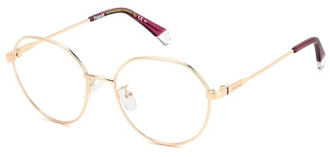 POLAROID Brille mit Sehstärke für Damen optional mit Sonnenbrillentönung oder Blaulichtfilter, Oval, gefertigt aus Metall, Modell: PLD D490/G (inklusive Brillenetui)