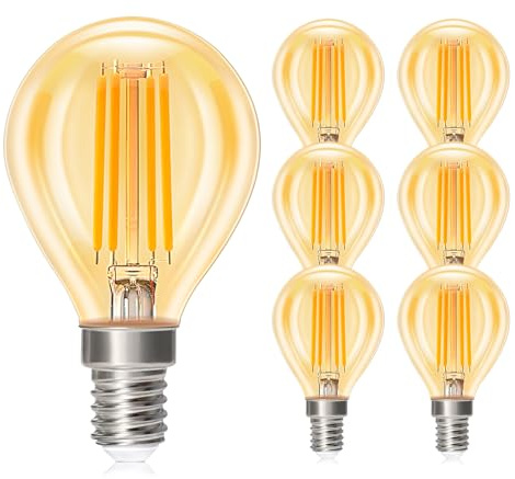 Dehobo Glühbirne E14 LED, LED Lampen 4W E14 LED Warmweiss, 6 Stück | E14 Glühbirne 2700K 380 Lumen, LED Glühbirne E14 Vintage, LED E14 Filament Glühbirnen, LED Birne 360°AW, Nicht Dimmbar