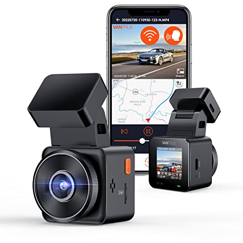VANTRUE E1 lite 1080P Mini Dashcam Vorne, HDR 30fps 160 ° Weitwinkel | Super Nachtsicht Dash Cam, 24/7 Parküberwachung, WLAN, GPS, G-Sensor, Sprachbefehle, Superkondensator, 1,54'' IPS Versteckte