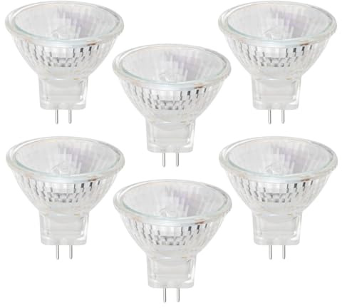 VINBE MR11 Halogen-Leuchtmittel, 35W, 12V, MR11, GU4 Bi-Pin Base Halogen Spot Glühbirne, 2700K Warmweiß, Dimmbar, 6 Stück