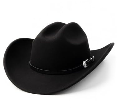 Zylioo S/M/L/XL/XXL Filz Cowboyhut für Herren Damen,Fedorahut mit breiter Krempe,Winter Klassischer Trilby Hut Panamahut mit Gürtelschnalle