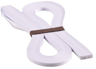 ODETOJOY Quilling Papierstreifen Weiß, 5 mm Breite, 120 Stück, 54 cm Länge, Quilling Streifen für Bastelkunst, DIY-Karten und Dekorationen