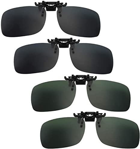 FIBOUND Polarisierte Clip-On Sonnenbrille Mit 4 Stück Aufsatz - für Fahren, Angeln, Radfahren und Im Freien