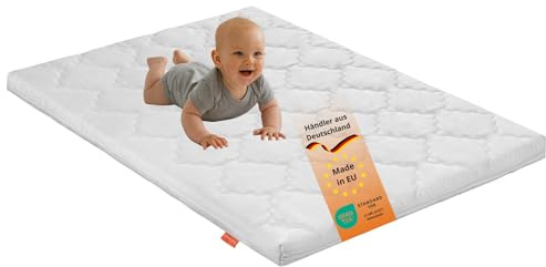 sleepling Baby Matratze 75x100 cm Laufgittermatratze Kinder, Komfortschaummatratze, Kindermatratze, Babymatratze 75 x 100 cm, Höhe 5 cm, Komfortschaum, Made in EU, Oeko-TEX, waschbar bis 60 Grad