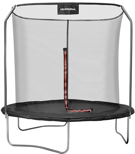 HUDORA Trampolin First in versch. Größen - Trampolin Outdoor mit UV-Stabiler Randabdeckung & Sicherheitsnetz - Gartentrampolin für Kinder & Erwachsene - hochwertiges Kindertrampolin