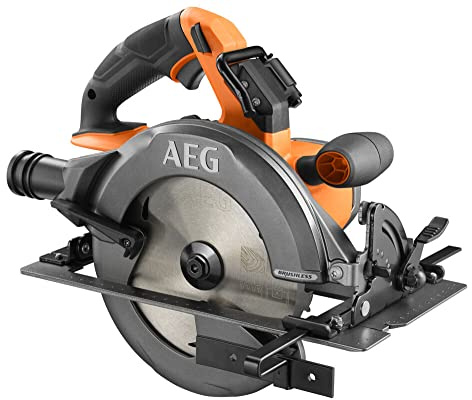 AEG 18 V PRO18V Brushless Akku-Handkreissäge BKS18BL2-0(Sägeblatt-Ø190 mm, Schnitttiefe 90°/45° 68/47,5 mm, werkzeuglose Einstellung, inkl. Sägeblatt,Parallelanschlag,o, Akku&Ladegerät) Schwarz/Orange