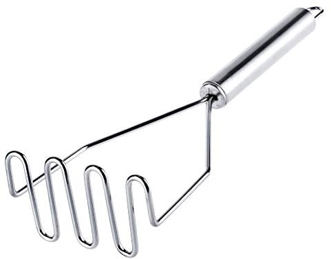 KADAX Kartoffelstampfer, Küchenstampfer aus Edelstahl, 25 cm, Gemüsestampfer mit ovalem Griff, Stampfer für Gemüse, Kartoffelbrei, Kartoffelpresse, Küchenhelfer