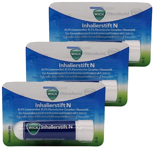 Wick Inhalierstift N I zur schnellen Abhilfe bei Schnupfen I 3x 1 Stift im Sparset I plus PharmaPerle giveaway