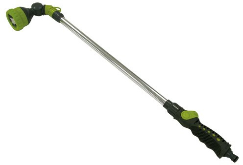 Xclou Gießstab, stufenlos regulierbare Spritzdusche, Gartenbrause mit 6 Funktionen, Handbrause mit schwenkbarem Sprühkopf, ideal zur Gartenbewässerung, Sprenkler - perfekt für die kurze Erfrischung im Sommer, Wasserspritze zur Bewässerung von Beeten und Pflanzkübeln, Brausestab super geeignet für Garten, Terasse, Balkon, Vorgarten