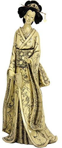 Red Lantern Oriental Furniture Geisha-Figur mit Pflaumenbaum, 35,6 cm, elfenbeinfarben