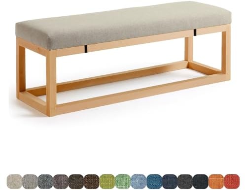 Lsjoaw Bankauflage Bankkissen Sitzauflage Sitzkissen Bank 90X35X3CM Stuhlkissen Bankpolster Schaukel mit abnehmbarem Bezug für Fensterbank Outdoor Gartenmöbel Terrasse Drinnen Sitz,Light Grey