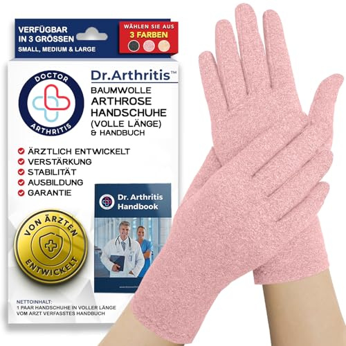 Von Ärzten Entworfen, Arthrose Handschuhe, Weiche Kompressionshandschuhe, Arthritis Vollfingerhandschuhe für Damen/Herren, für Raynauds-Krankheit und Karpaltunnel, Pink, S